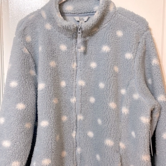 Soft & Fuzzy Blue & White Croft & Barrow Sherpa Fleece Jacket, Sz XL, NWT - Picture 1 of 10